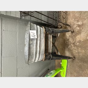 Antique wash tub with stand - BAD BOTTOM in case you didn't look