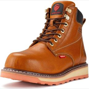 SUREWAY 6 IN MENS HEAVY DUTY SOFT/STEEL TOE WORK BOOTS FOR MEN GOODYEAR WELTED FULL GRAIN LEATHER SLIP RESISTANT EH SAFETY INDUSTR
