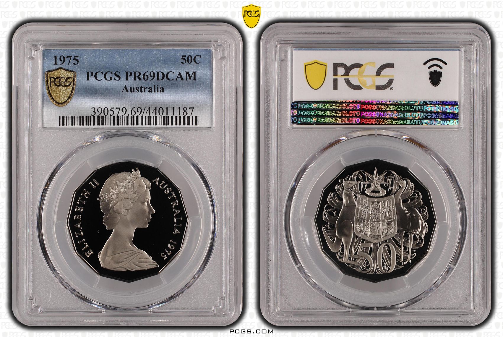 1975 Australia Fifty Cent, 50c PCGS - PR69DCAM -187