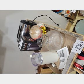 Toaster, coffee grinder and other coffee supplies