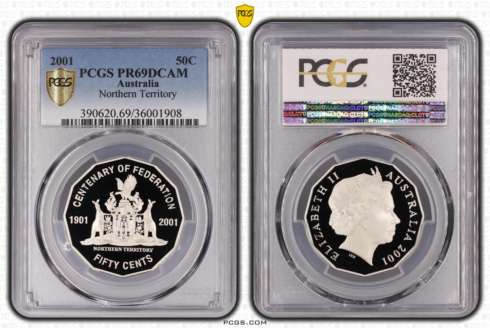 2001 Australia Fifty Cent, 50c Northern Territory PCGS - PR69DCAM -908