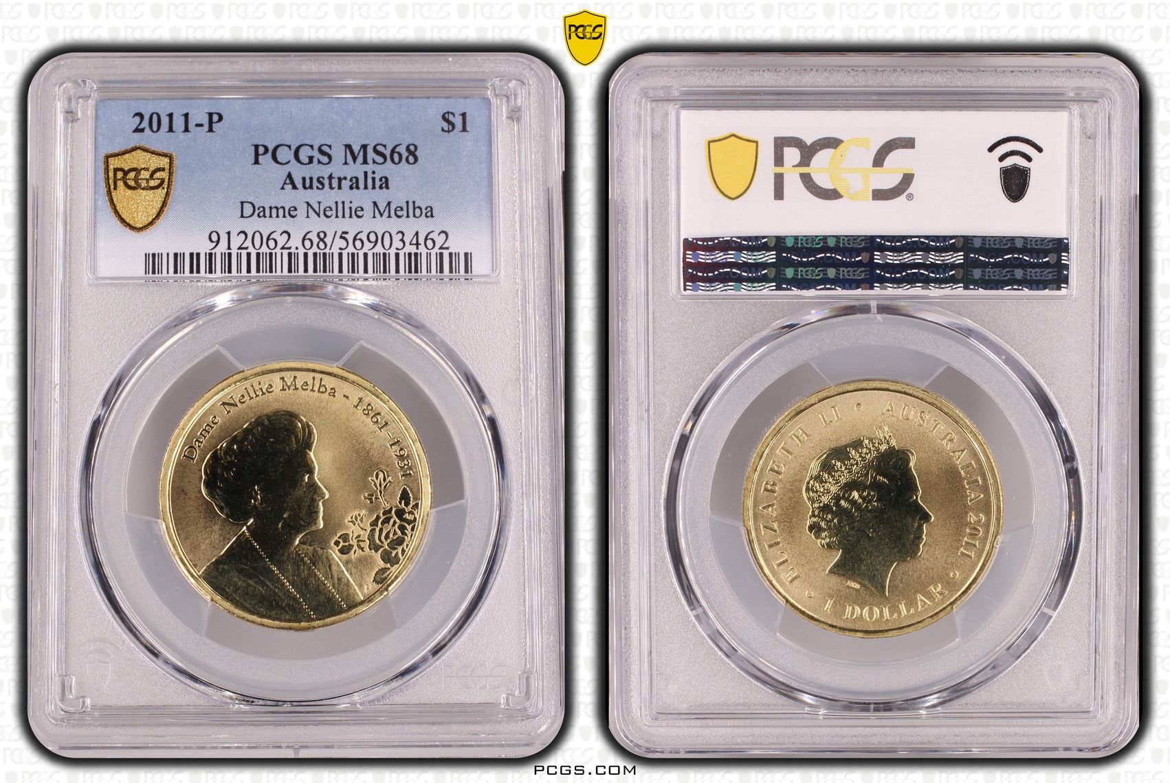 Dame Nellie Melba, One Dollar, 2011-P, PCGS MS68