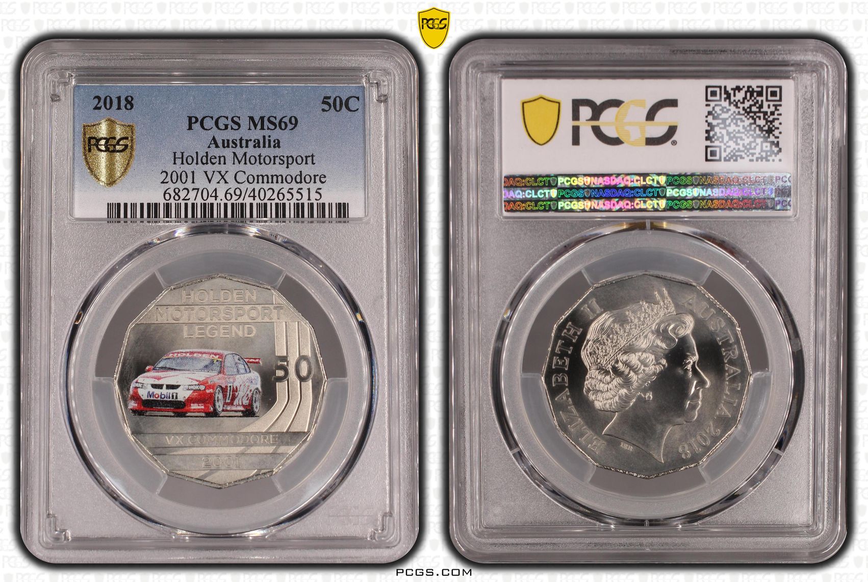 370 · Holden Motorsport Colorized 2001 VX Commodore, Fifty Cent, 2018, PCGS MS69
