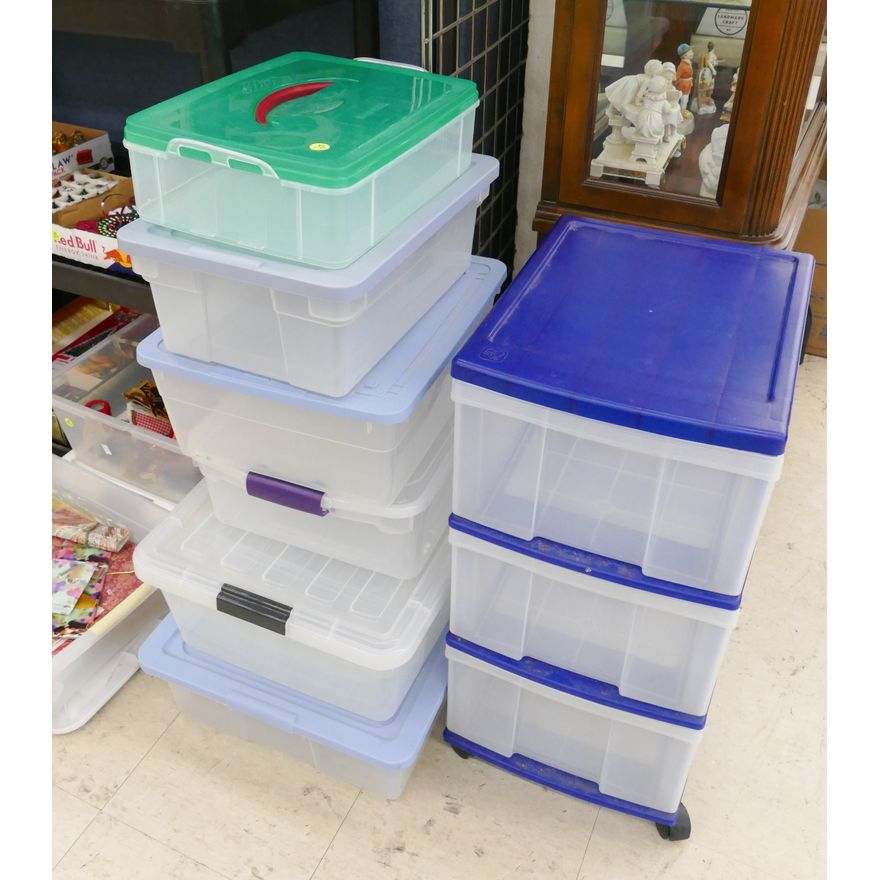 7pc Small Plastic Storage Totes