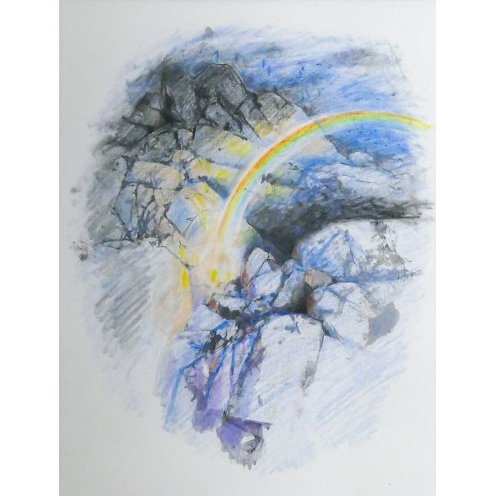 Neil Meitzler ''Rainbow'' Colored Pencil on Paper Mated 20''x16''