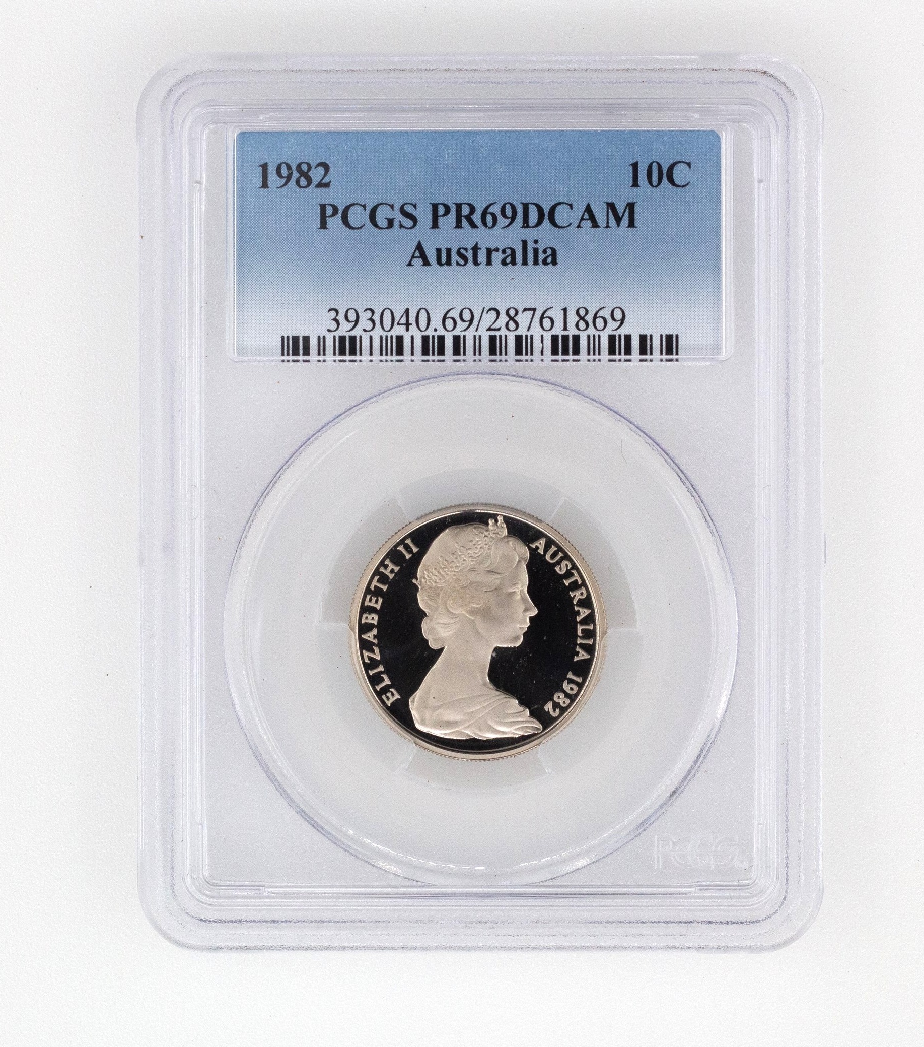 Elizabeth II, Ten Cent, PR69DCAM , 1982