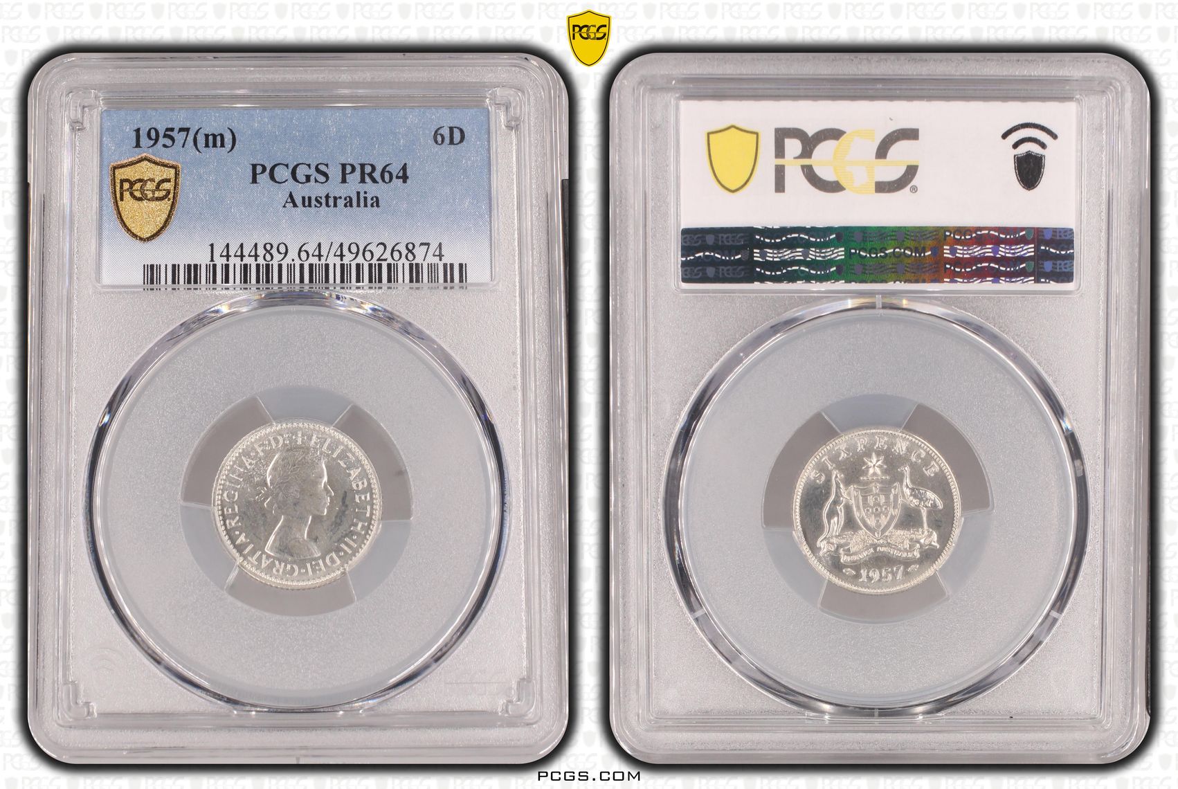 Elizabeth II, Sixpence, 1957(m), PCGS PR64