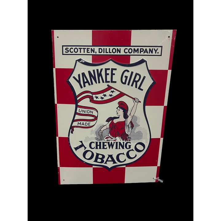 Reproduction Yankee Girl Chewing Tobacco Tin Metal