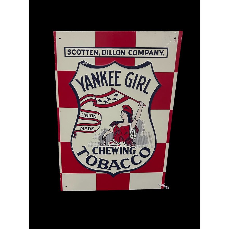 Reproduction Yankee Girl Chewing Tobacco Tin Metal