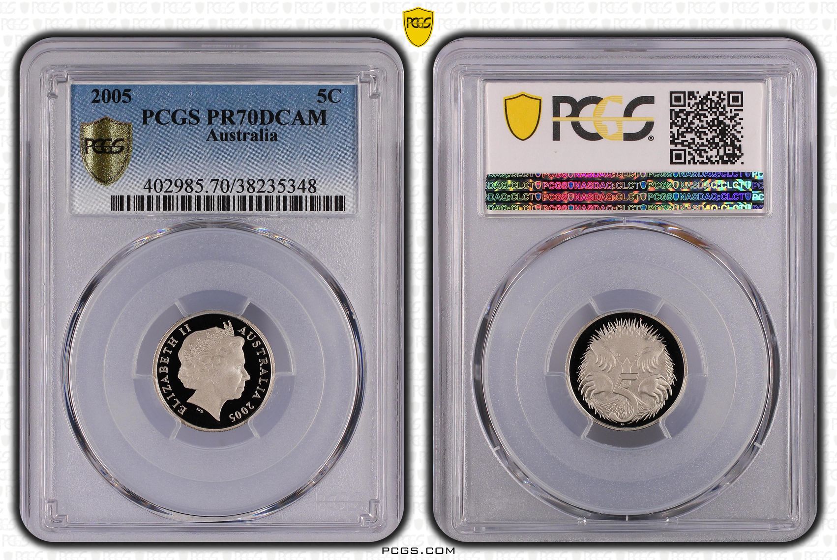 82 · 2005 Australia Five Cent, 5c PCGS - PR70DCAM POP 27/0 -348