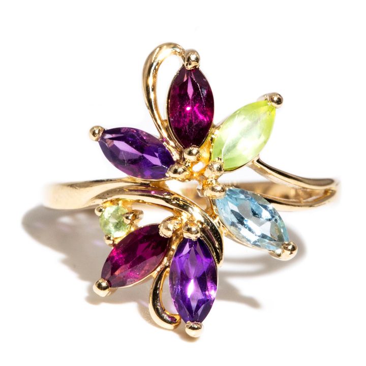 Multi Gemstone 9ct Gold Ring,