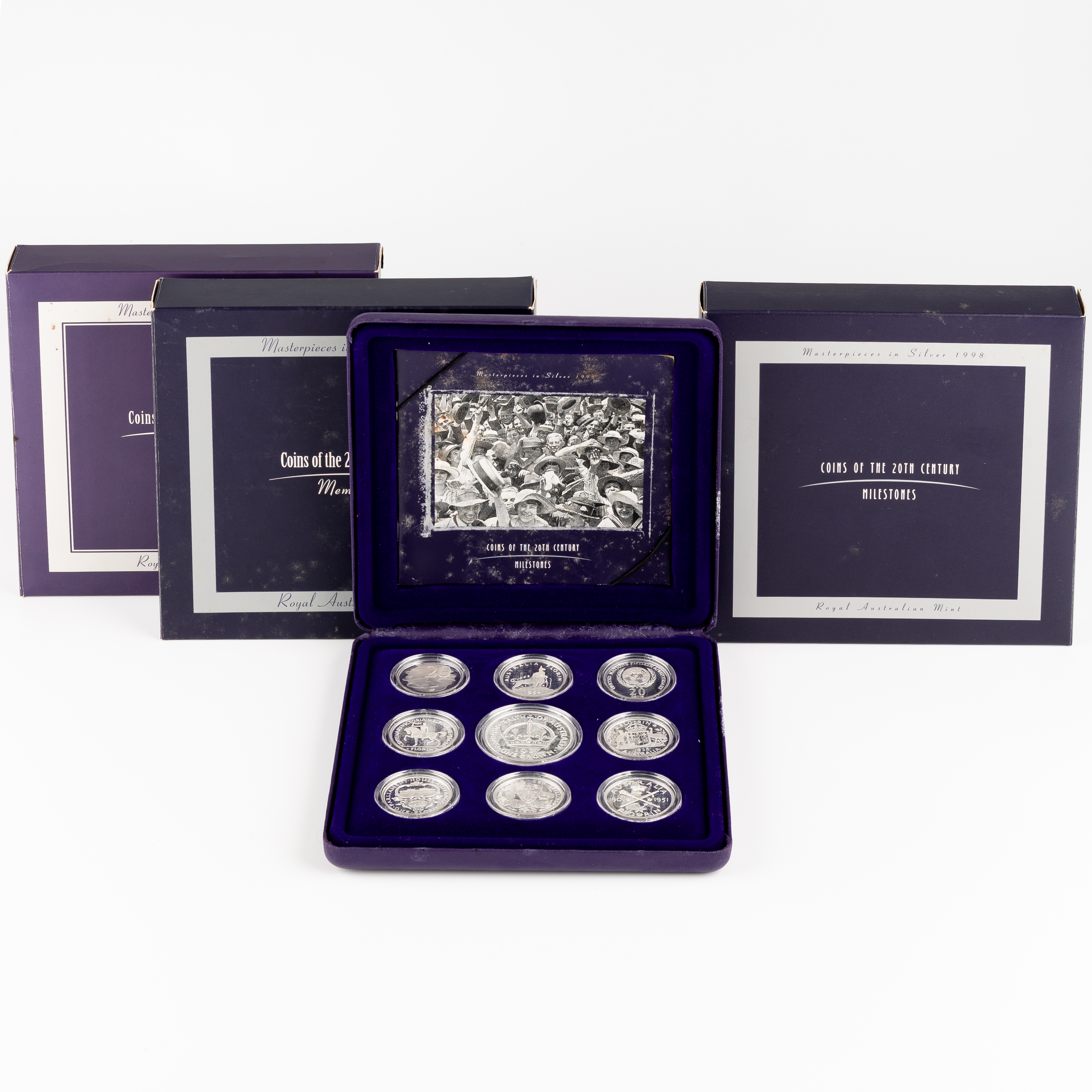 349 · Elizabeth II, RAM - Masterpieces in Silver, Coins of the 20TH Century, Twenty Cents - Two Dollars, 1998 - 2000, FDC