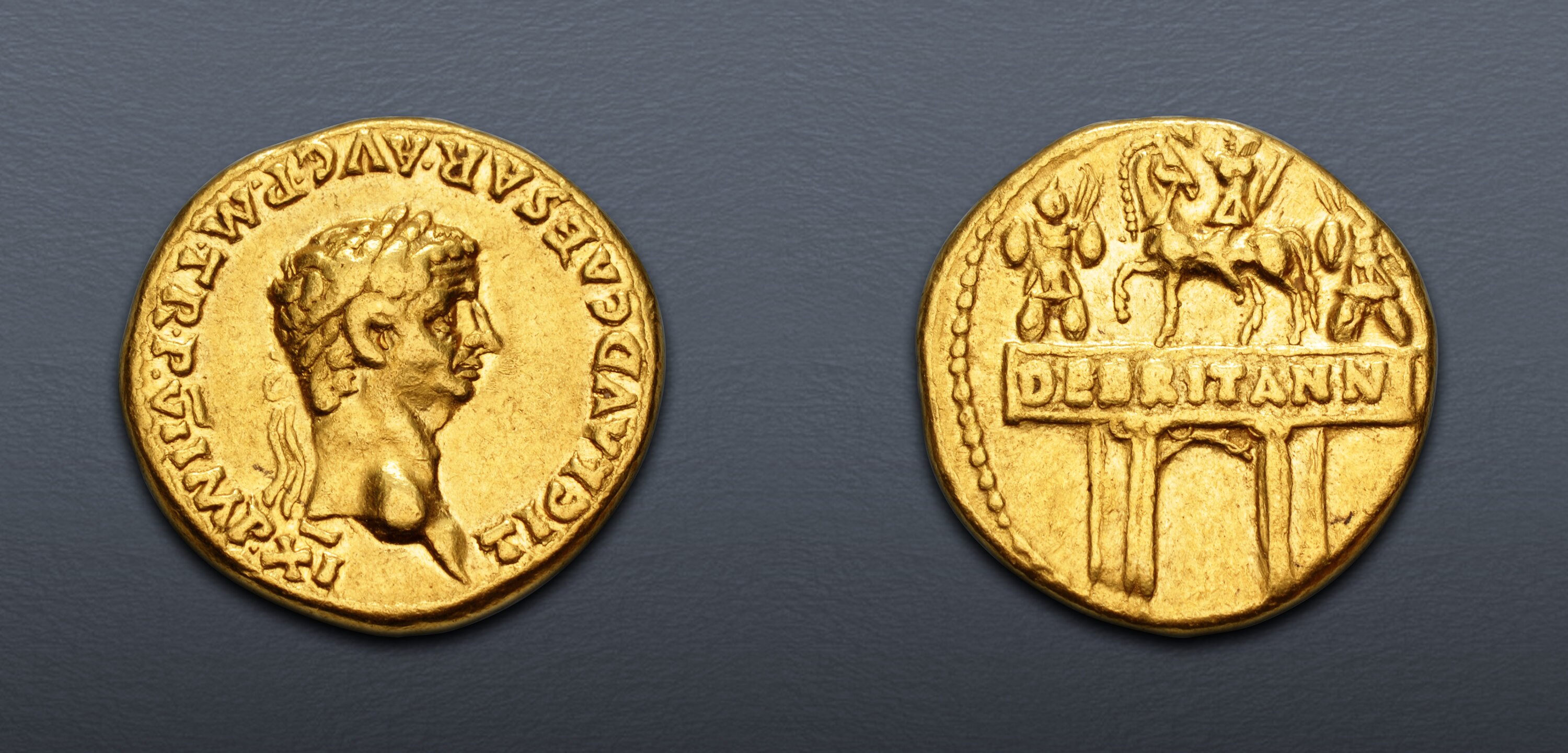 Claudius. AD 41-54. AV Aureus (18mm, 7.81 g, 3h). Rome mint. Struck AD ...