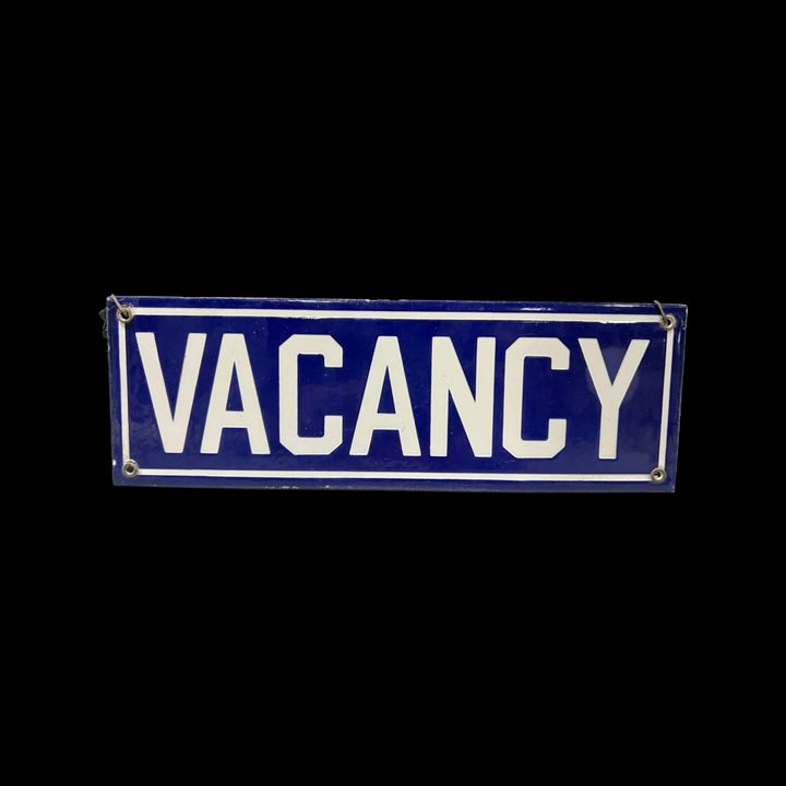 Vacancy Hotel Porcelain Sign