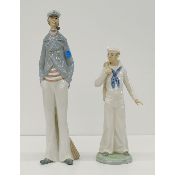 2pc Lladro Sailor and Captain Porcelain Figurines