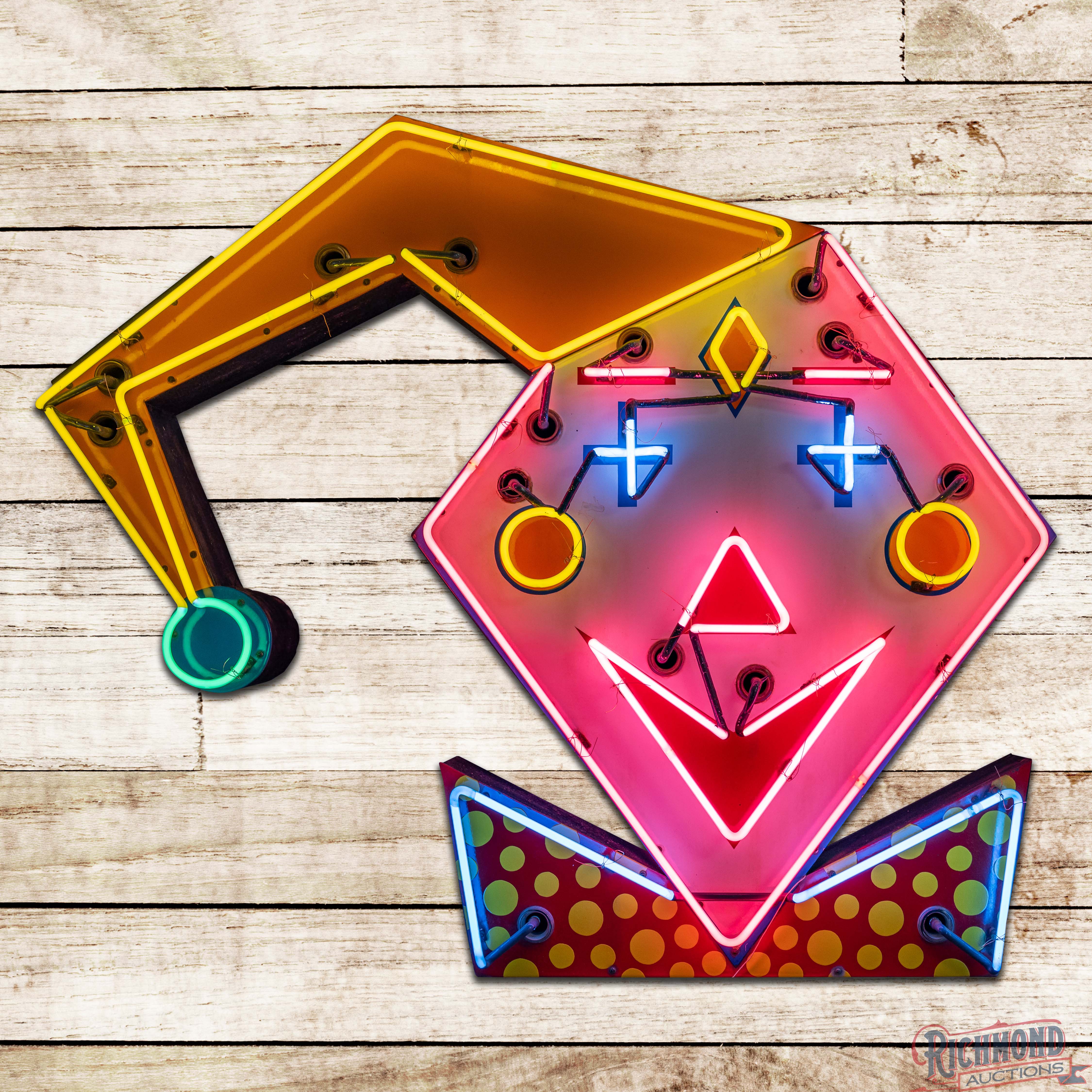 Outstanding Amusement Park Jester 4' Die Cut Single Sided Porcelain ...