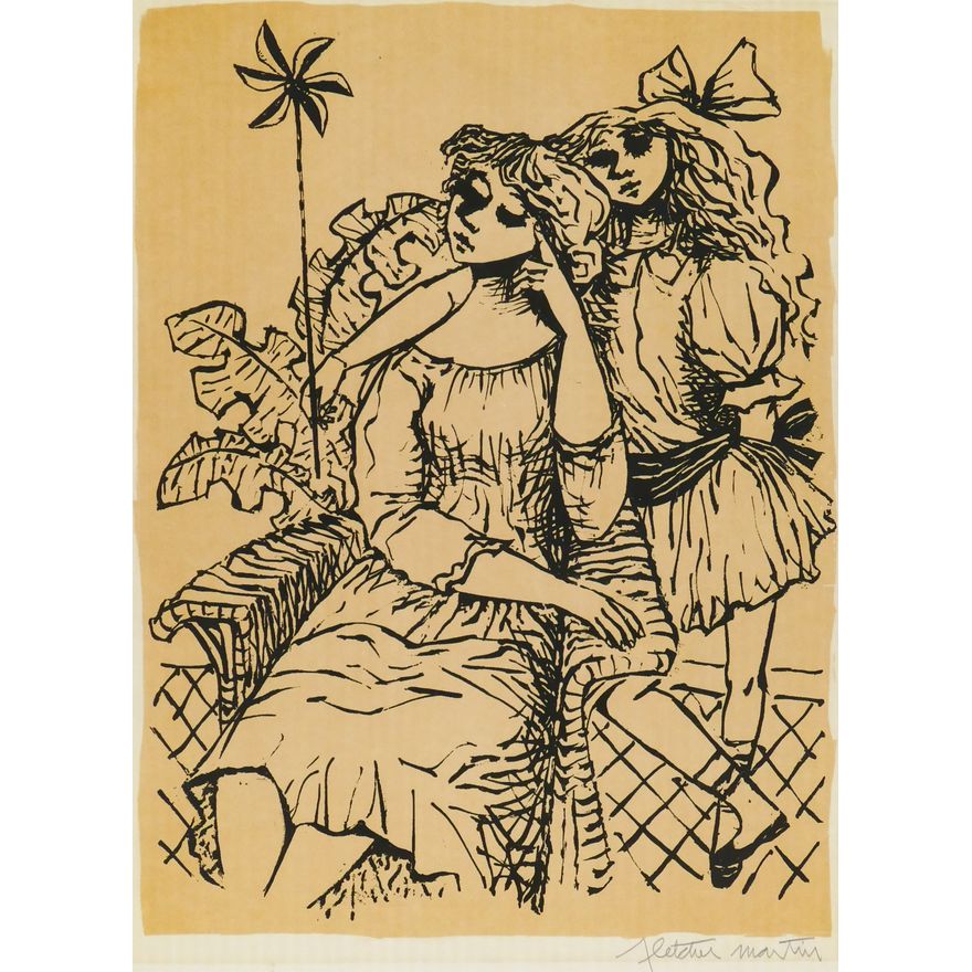 Fletcher Martin ''Two Girls'' Signed Lithograph 24''x18'' Sheet