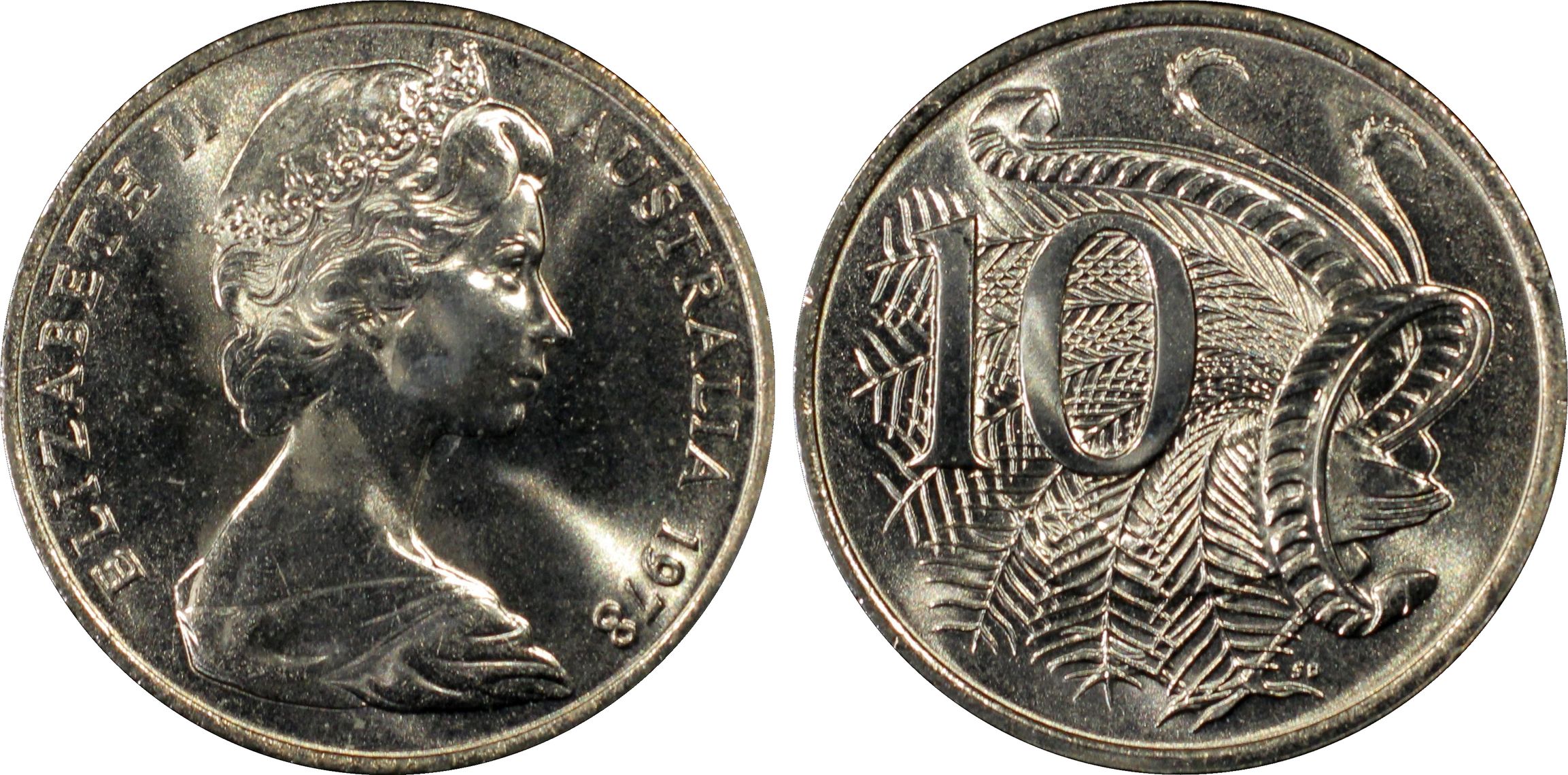 Elizabeth II, Ten Cent, 1978, PCGS MS66