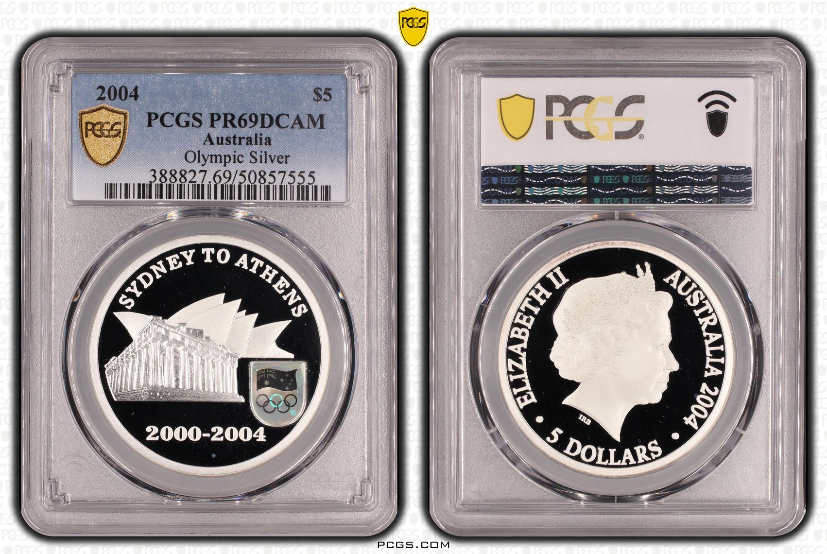 Olympic Silver , Five Dollar, 2004, PCGS PR69DCAM