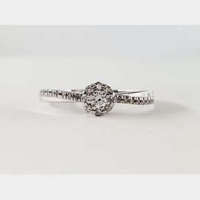 9CTWHITE GOLD RING WITH +-0.220CT ROUND DIAMOND - 51929/3732