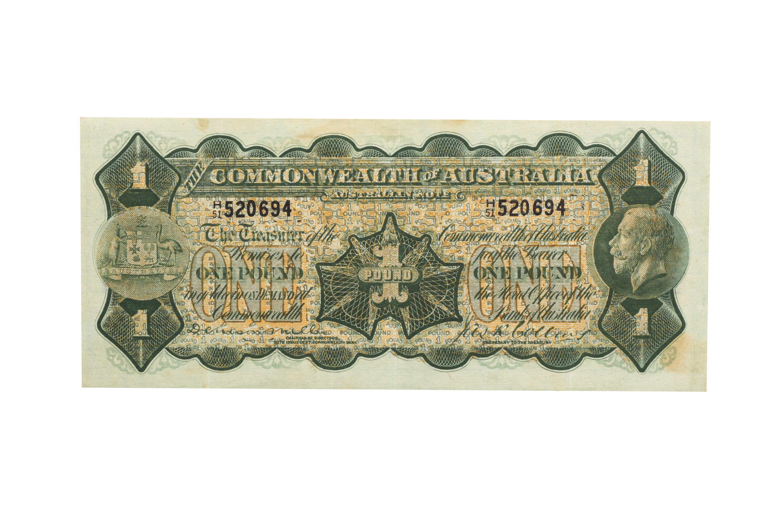 1871. · Miller/Collins, One Pound, 1923, EF