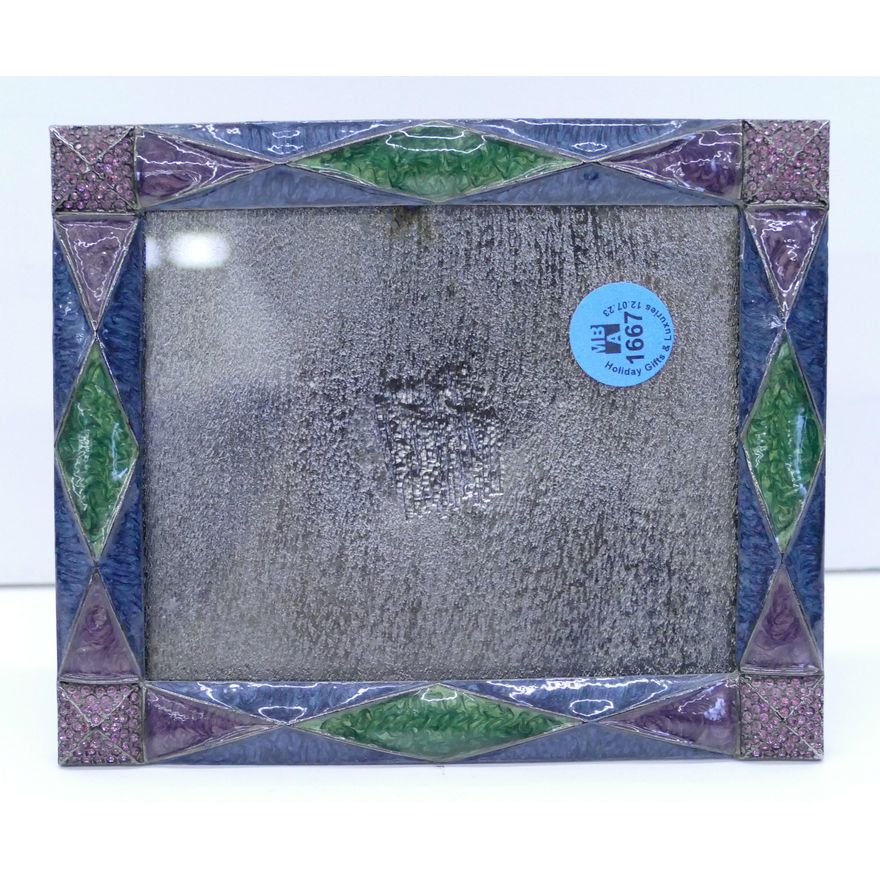 Jay Strongwater Enameled Jeweled Picture Frame in Box 5.5''x4.5''
