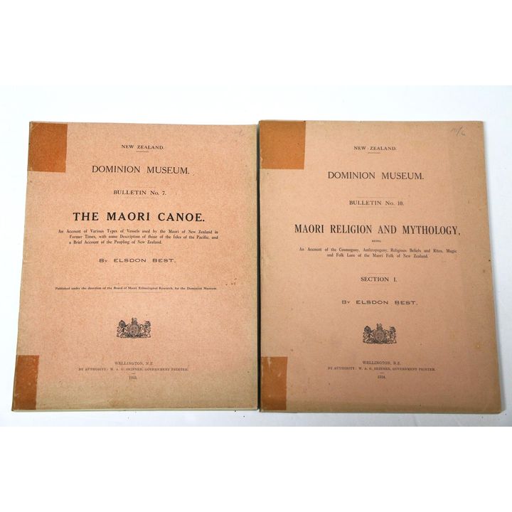 BEST, ELSDON, Dominion Museum Monographs 7 & 10
