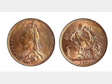 1891 VICTORIA JUBILEE HEAD LONDON MINT GOLD SOVEREIGN