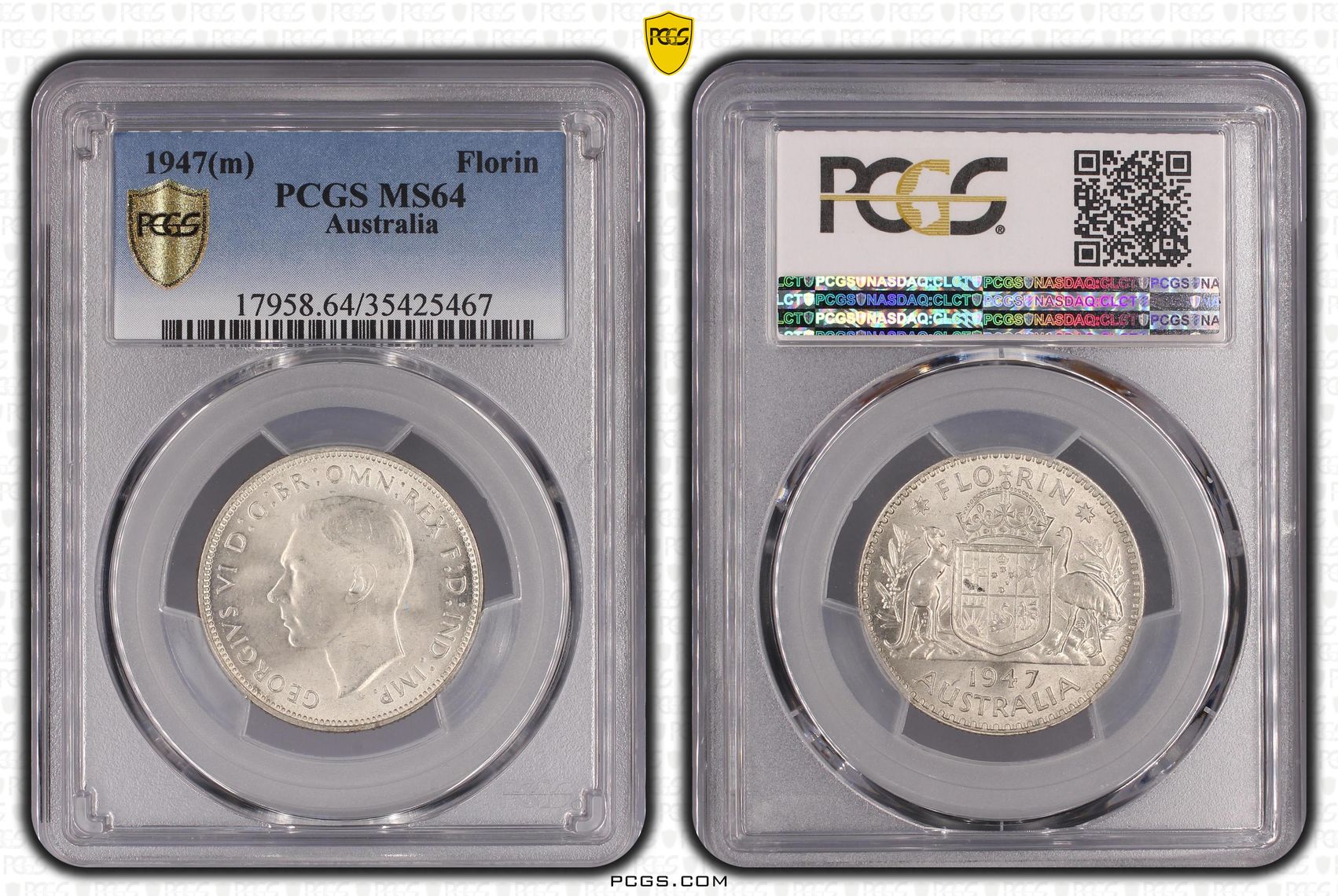 1947(m) Australia Florin Silver PCGS - MS64 -467