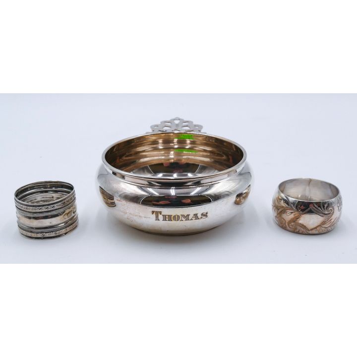 3pc American Sterling Porringer & Napkin Rings 6'' - 154 Grams TW