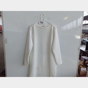 BELLA LONG SLEEVE BOATNECK SWEAT DRESS - CLOUD DANCER - S