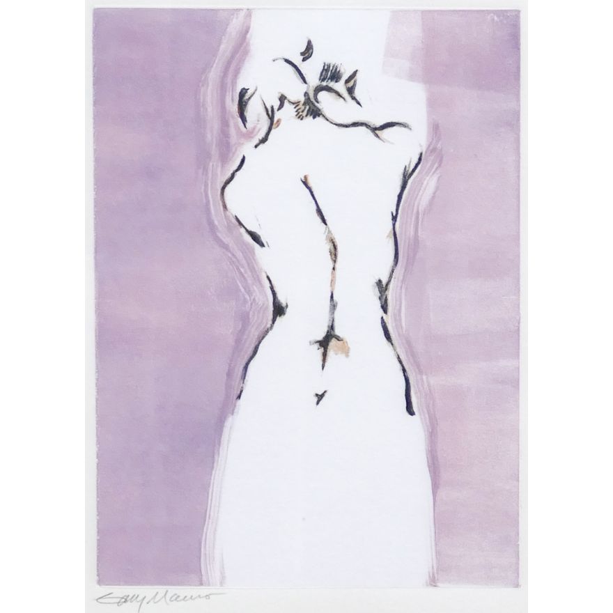 Gary Mauro ''Figure'' Woodcut Framed 21'' x 17.5''