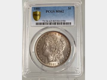 1881 USA 'Philadelphia Mint' Morgan Silver Dollar PCGS MS62