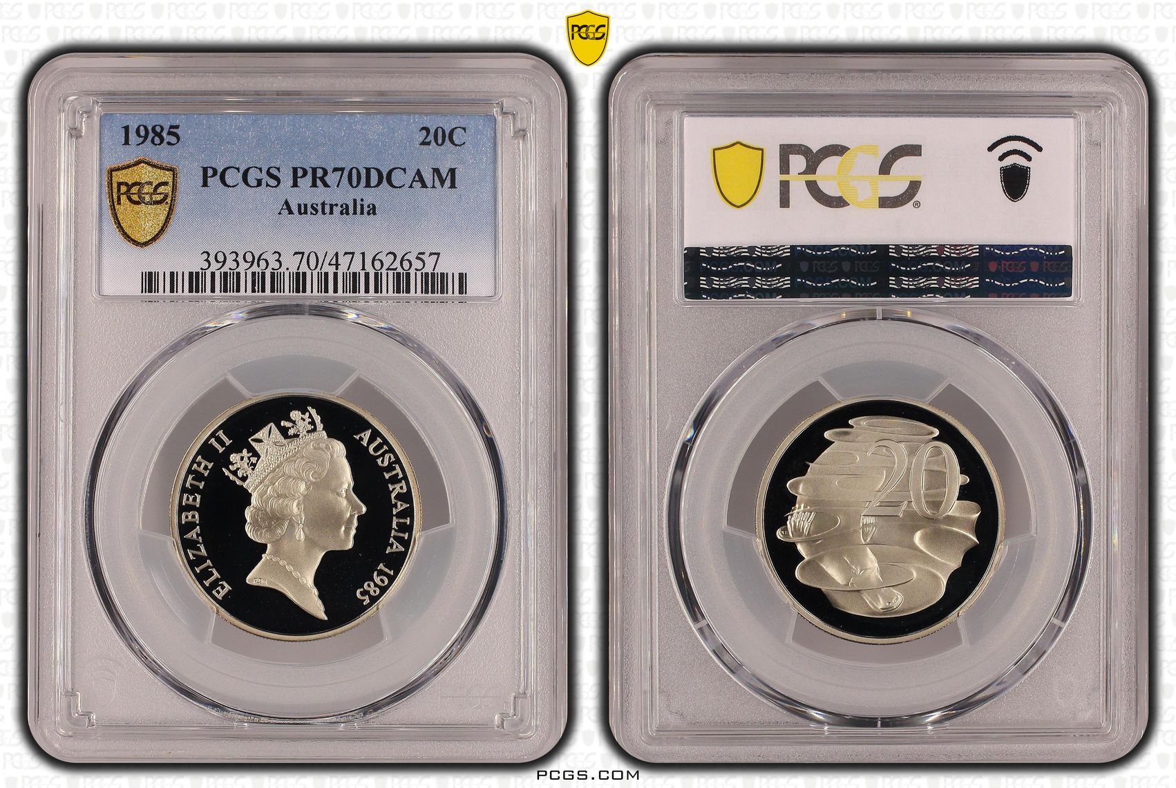 Elizabeth II, Twenty Cent, 1985, PCGS PR70DCAM