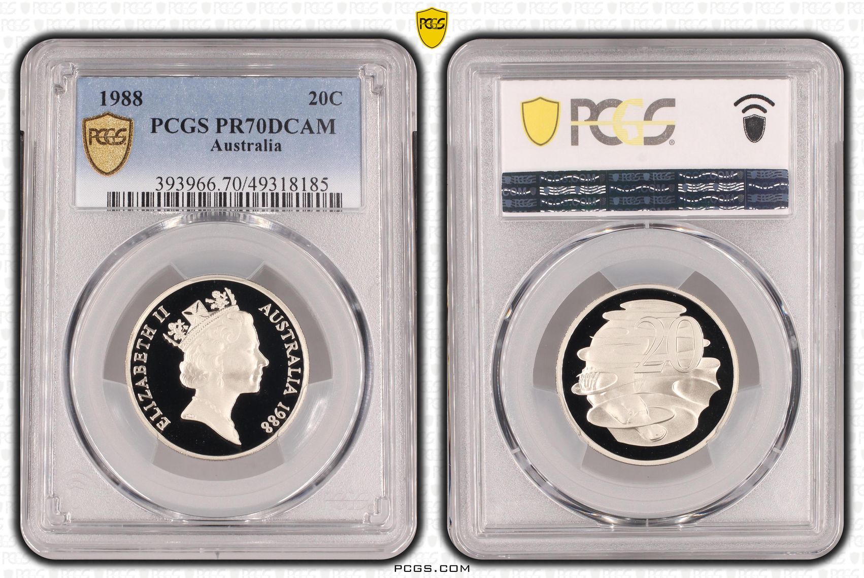 Twenty Cent, 1988, PCGS PR70DCAM