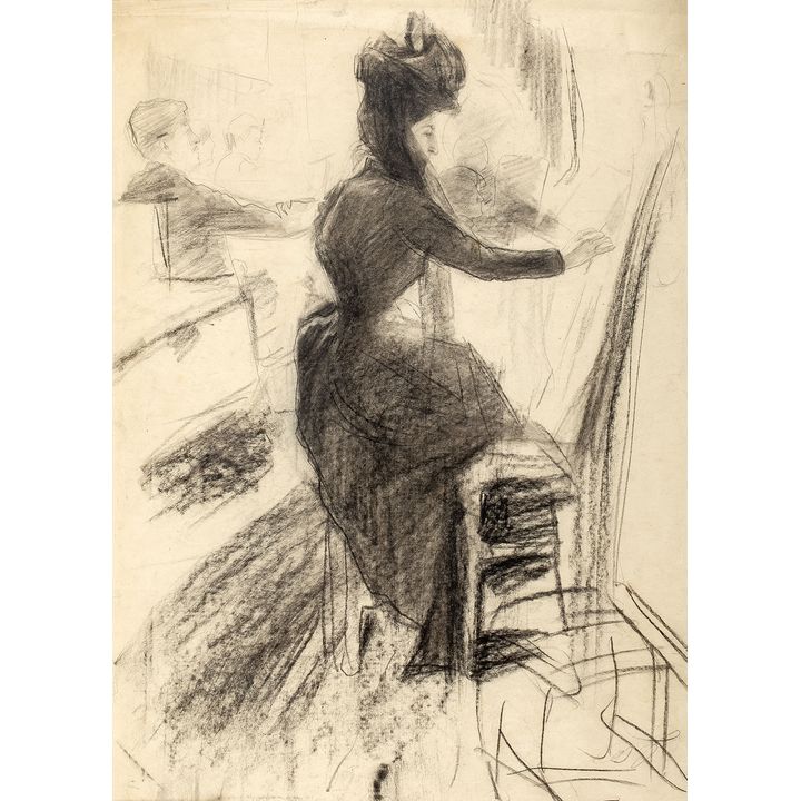 Stanisław Kamocki | W pracowni lekcja rysunku, ok. 1895