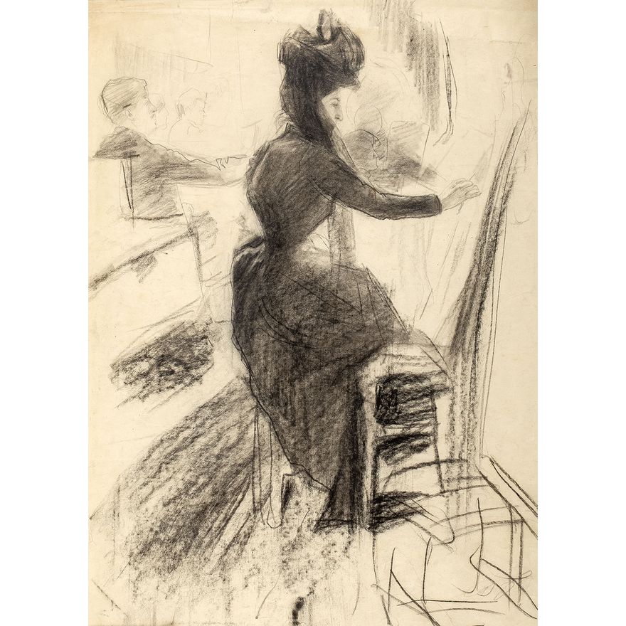 Stanisław Kamocki | W pracowni lekcja rysunku, ok. 1895