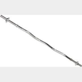 FITVIDS STANDARD THREADED CURL BARBELL CURL BAR WITH COLLARS, 48 INCH, CHROME