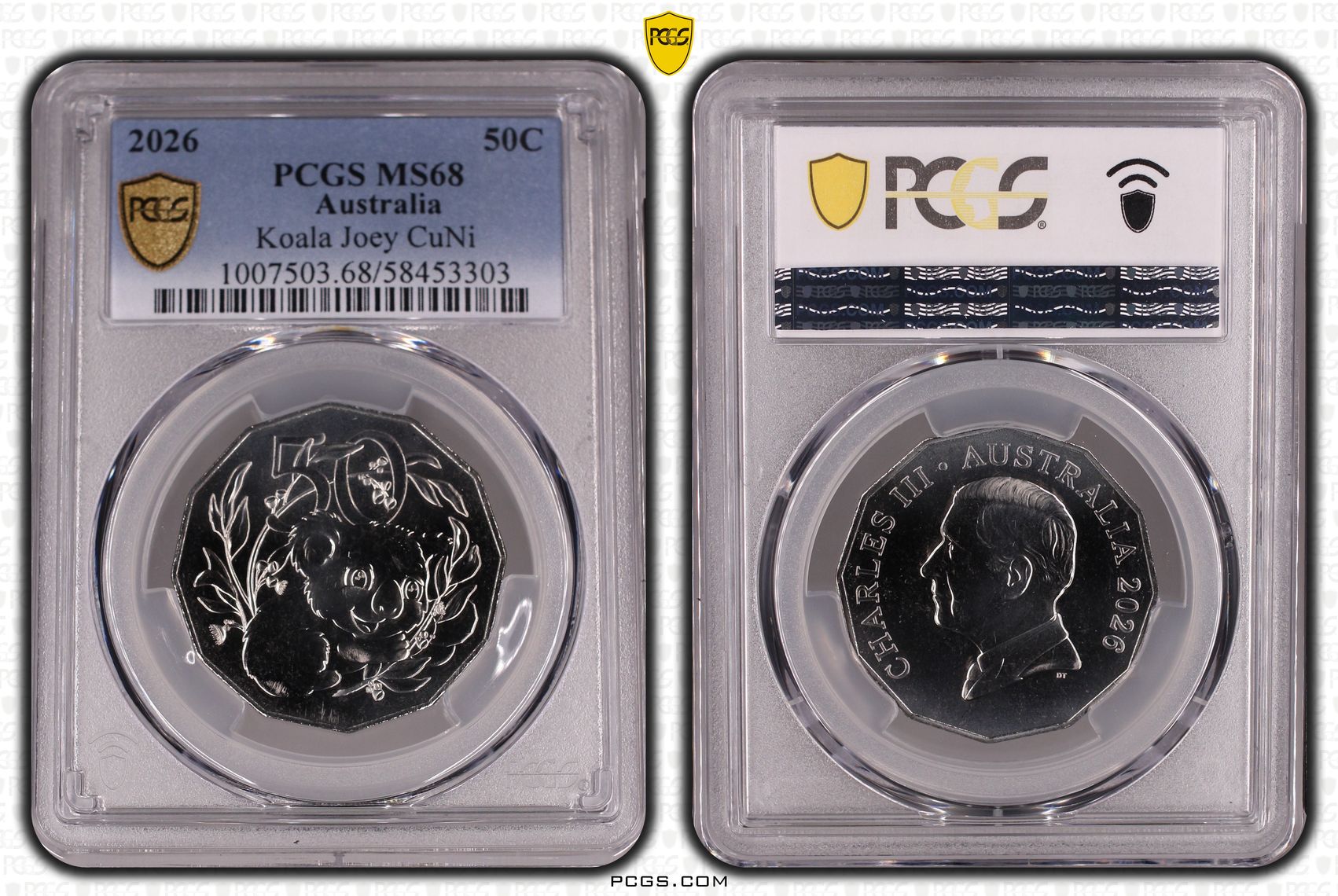 Koala Joey CuNi, Fifty Cent, 2026, PCGS MS68