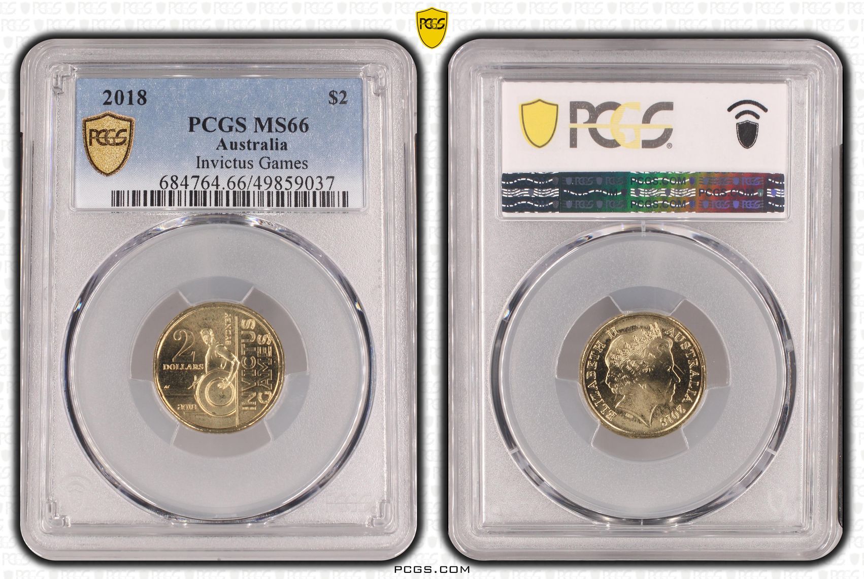 409 · Invictus Games , Two Dollar, 2018, PCGS MS66
