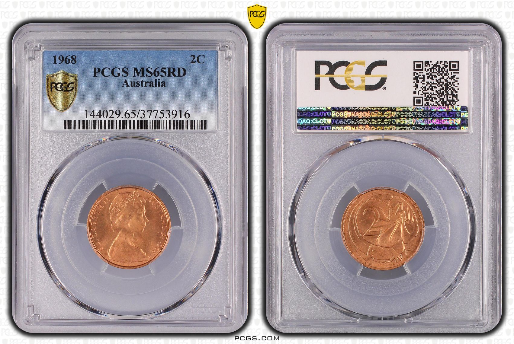 1968 Australia Two Cent, 2c PCGS - MS65RD -916