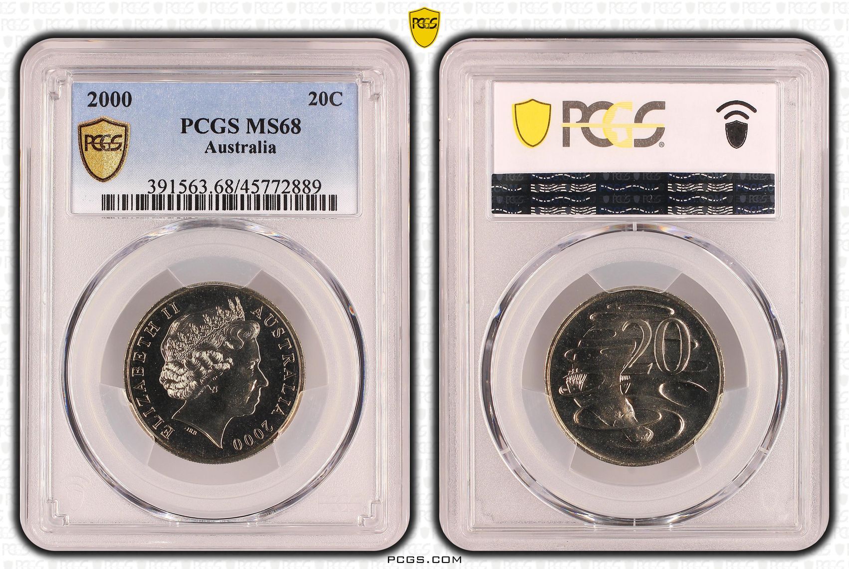 Twenty Cent, 2000, PCGS MS68