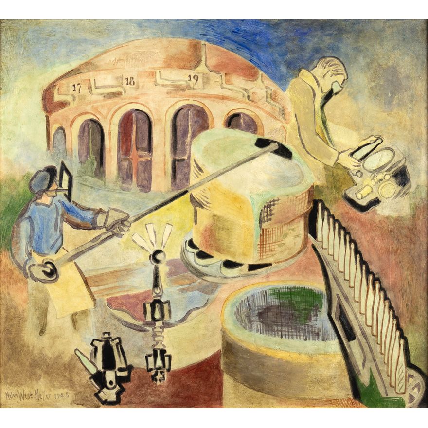 Helen West Heller (1872-1955), Bottle Casting, 1945
