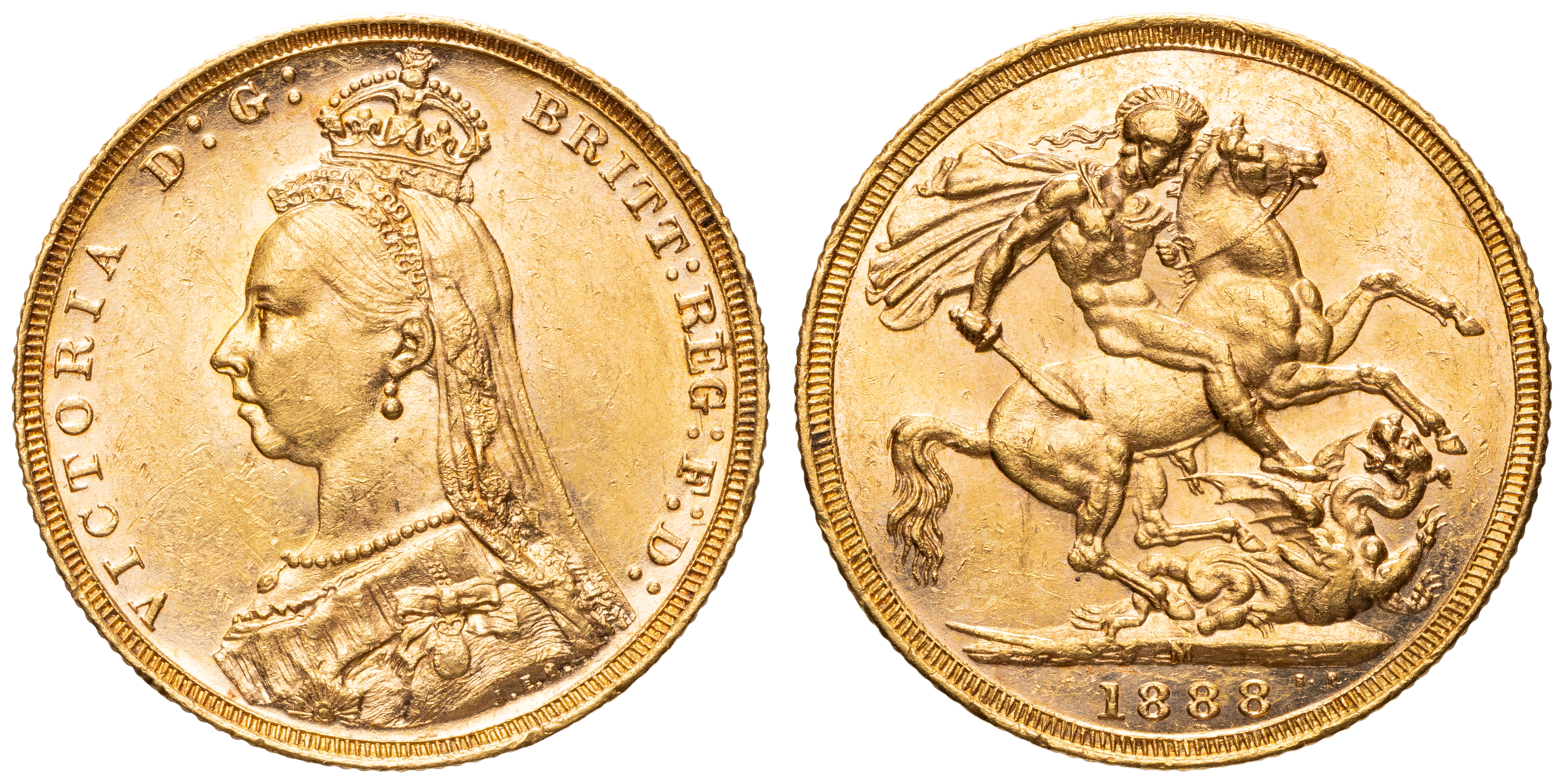 Victoria, Sovereign, 1888-M, aUNC