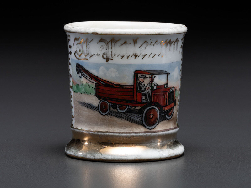 A Tow Truck Operator's Porcelain Occupational Shaving Mug