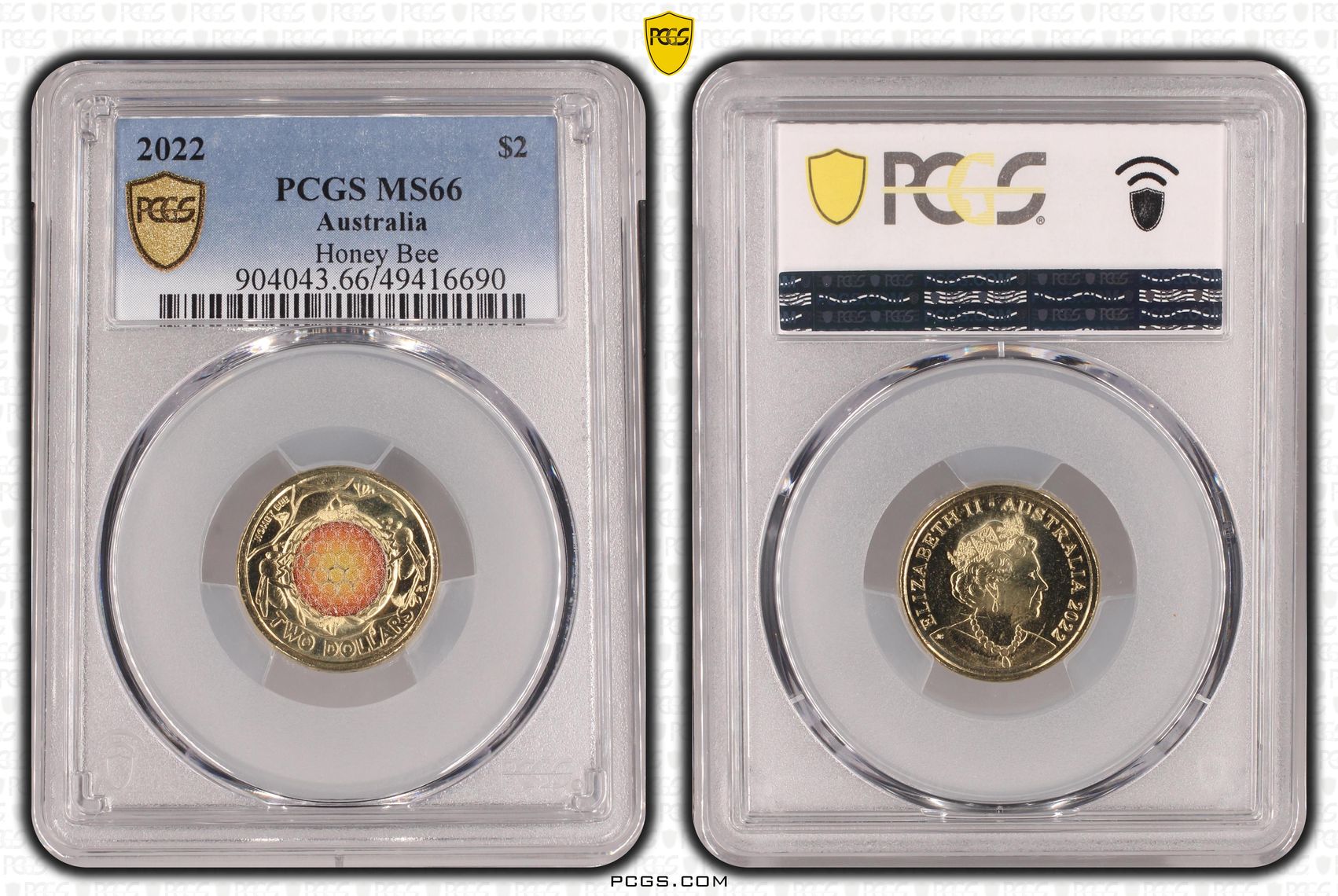 Elizabeth II, Honey Bee Colorized , Two Dollar, 2022, PCGS MS66