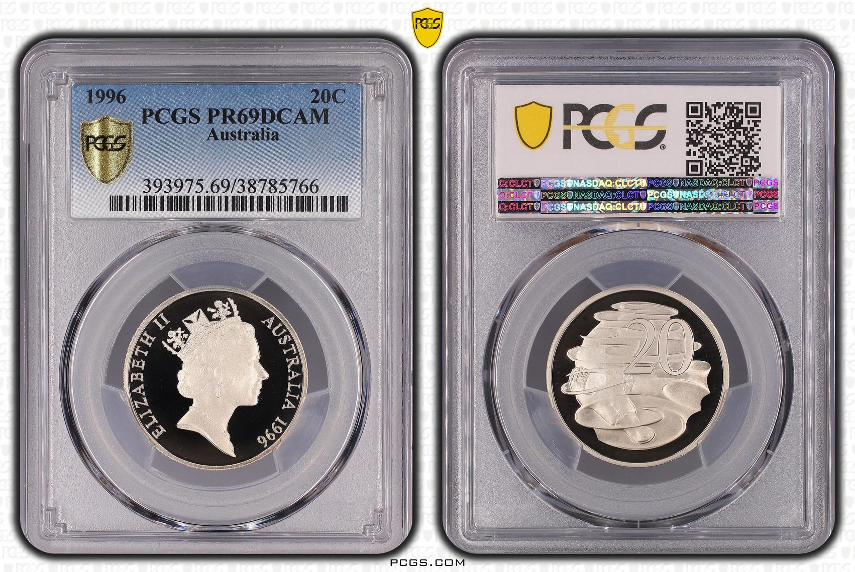 Elizabeth II, Twenty Cent, 1996, PCGS PR69DCAM