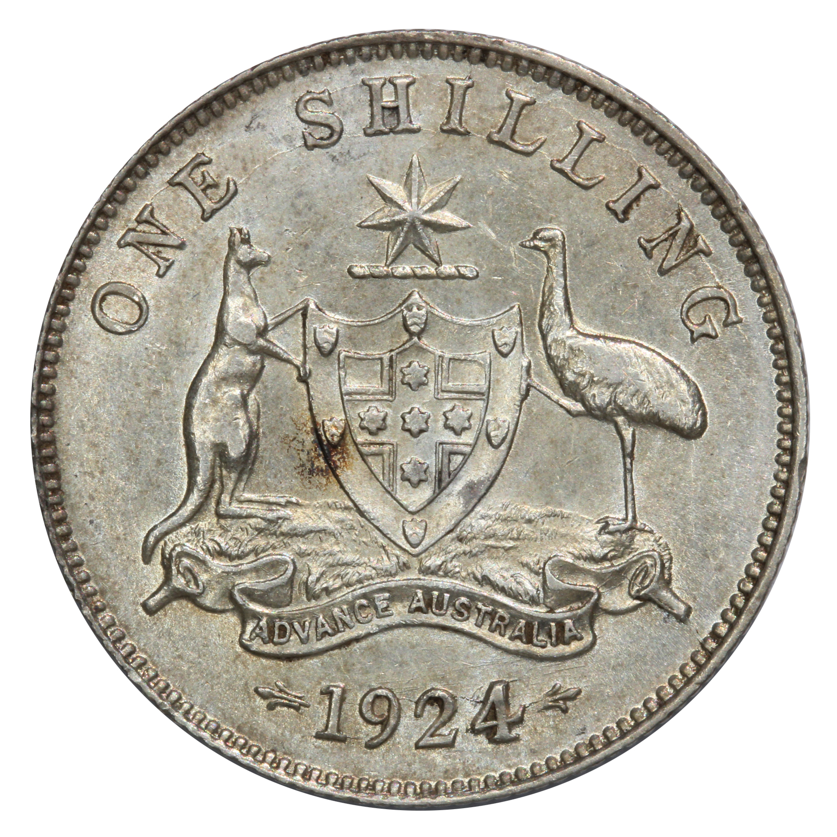 1005. · George V, Shilling, 1924, Nearly Uncirculated