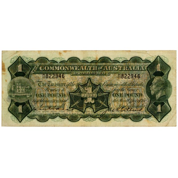 Kell/Collins, One Pound, 1926, gFine