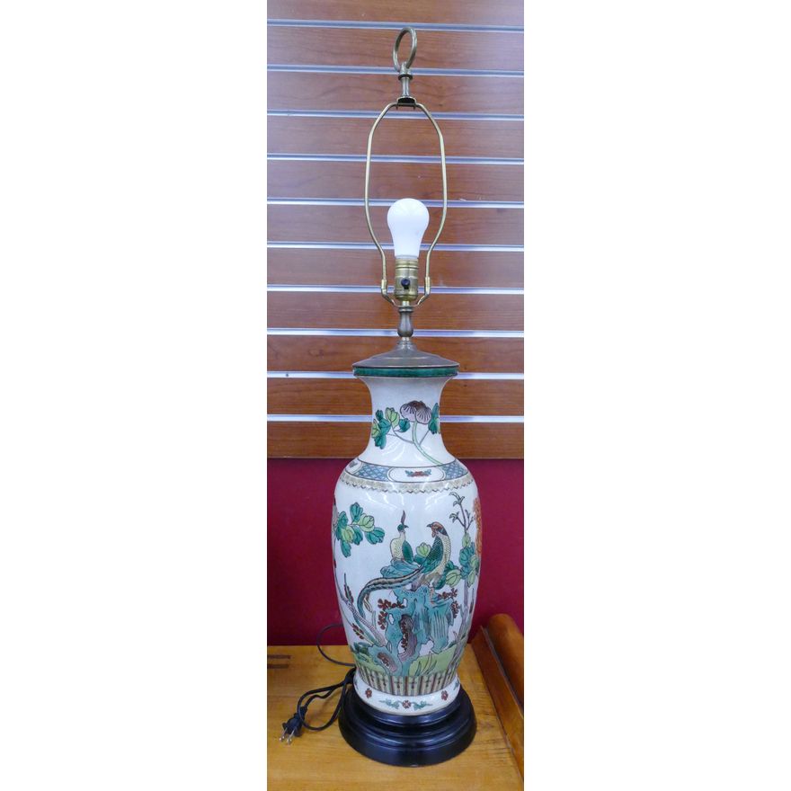 Chinese Famile Verte Vase Table Lamp- 37''